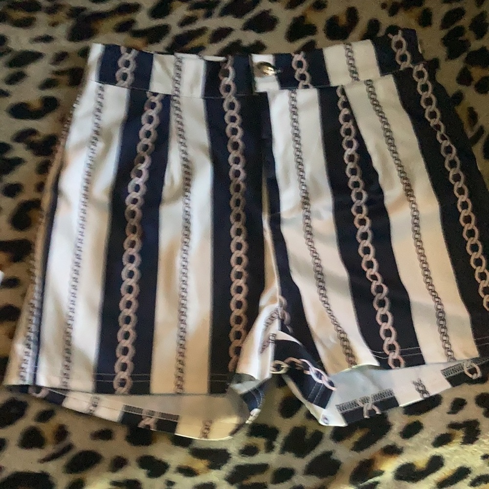 Two piece set navy blue and white high waisted - Picture 2 of 2